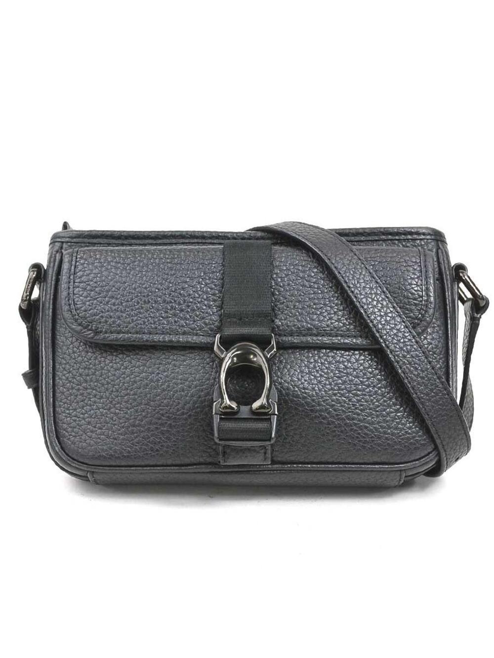 Auth Coach Shoulder Bag Black Leather - #345417C14B